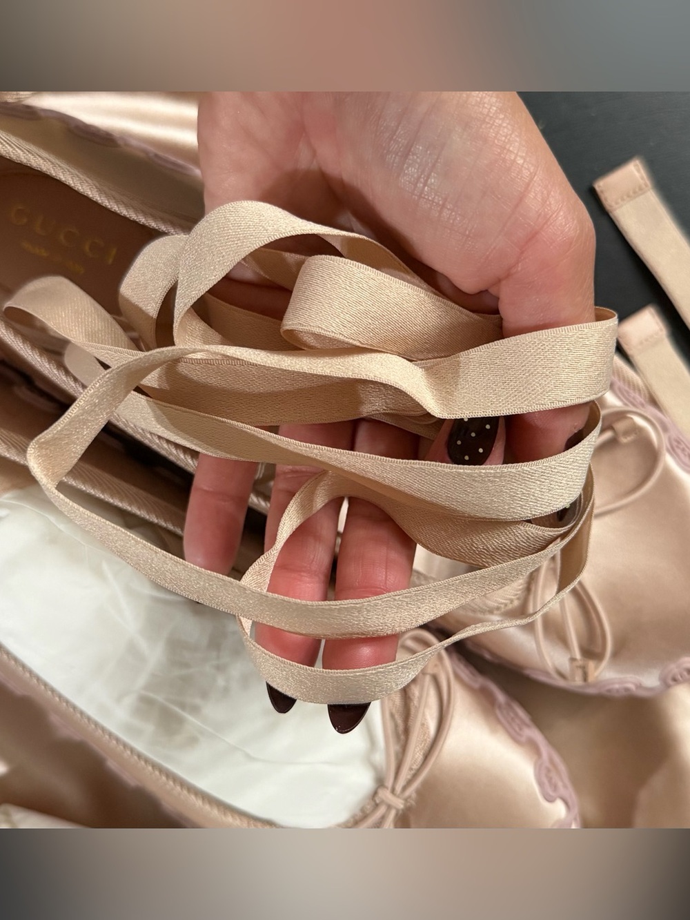 Gucci | BRAND NEW! Satin Ballet Flats Size: 39 - Picture 7 of 8